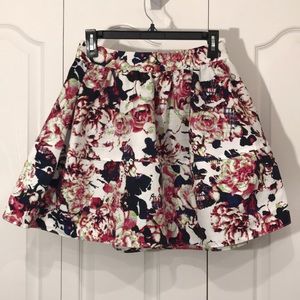 Floral skater mini skirt
